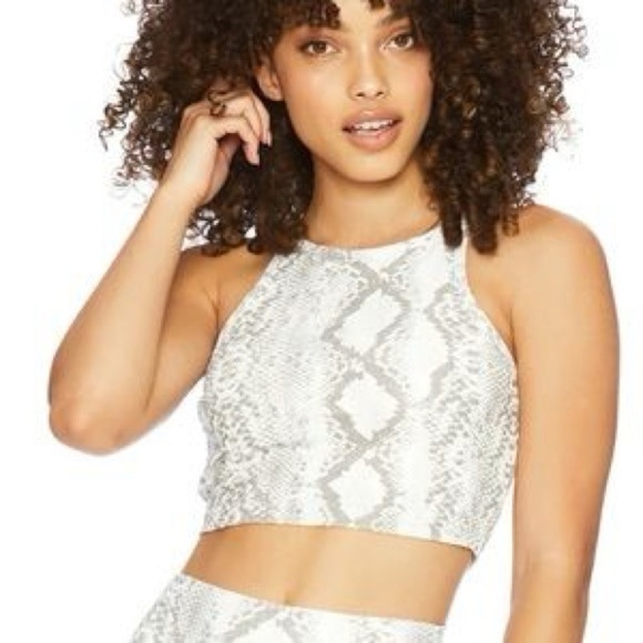 Beach Riot Anna tank reptile cream/gray snake print small - Picture 5 of 12